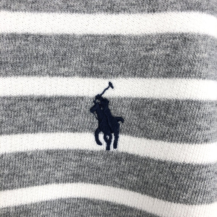 Ralph Lauren POLO RALPH LAUREN Striped Pattern Sweatshirt Full-Zip Hoodie, Men's Size S (approx.) cotton gray type Vintage Second Hand