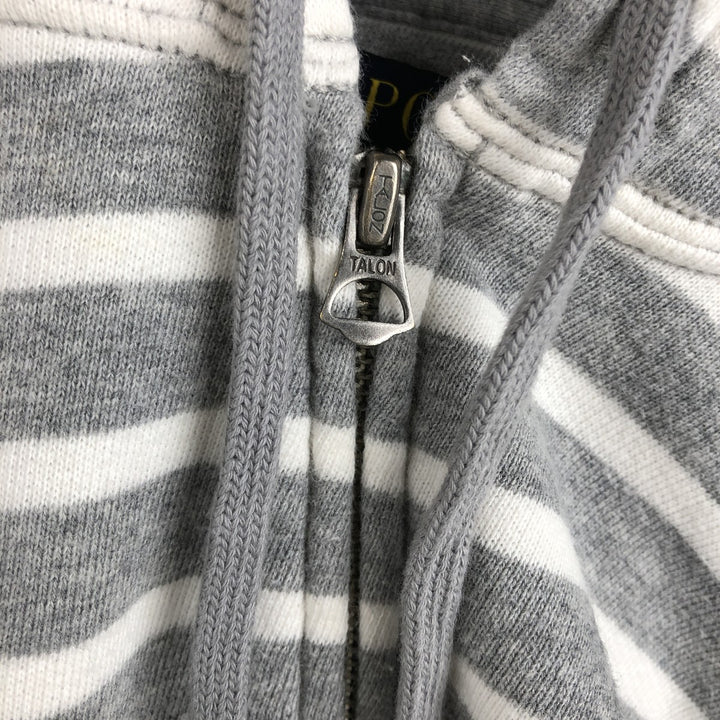 Ralph Lauren POLO RALPH LAUREN Striped Pattern Sweatshirt Full-Zip Hoodie, Men's Size S (approx.) cotton gray type Vintage Second Hand
