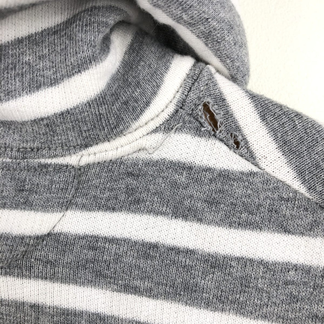 Ralph Lauren POLO RALPH LAUREN Striped Pattern Sweatshirt Full-Zip Hoodie, Men's Size S (approx.) cotton gray type Vintage Second Hand