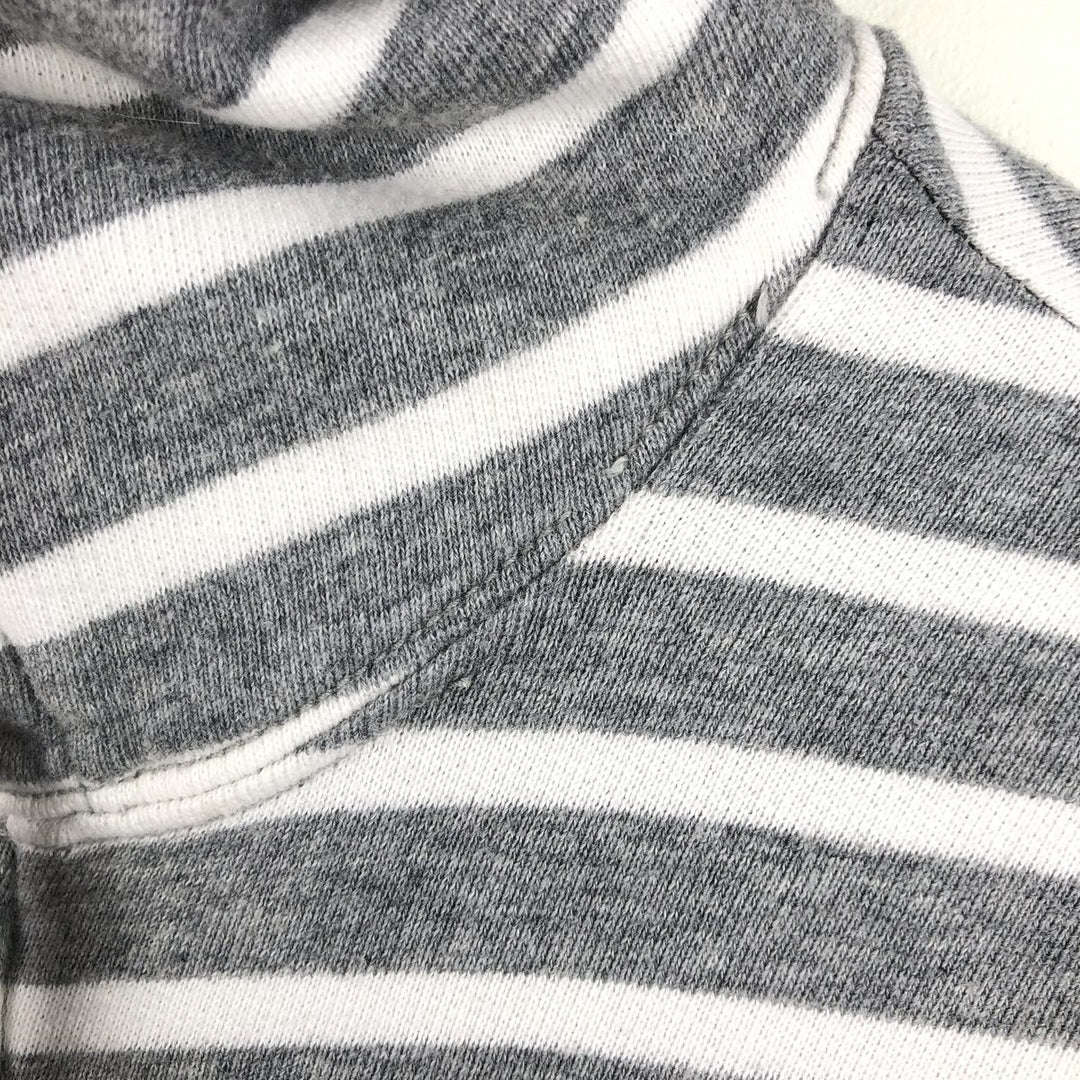 Ralph Lauren POLO RALPH LAUREN Striped Pattern Sweatshirt Full-Zip Hoodie, Men's Size S (approx.) cotton gray type Vintage Second Hand