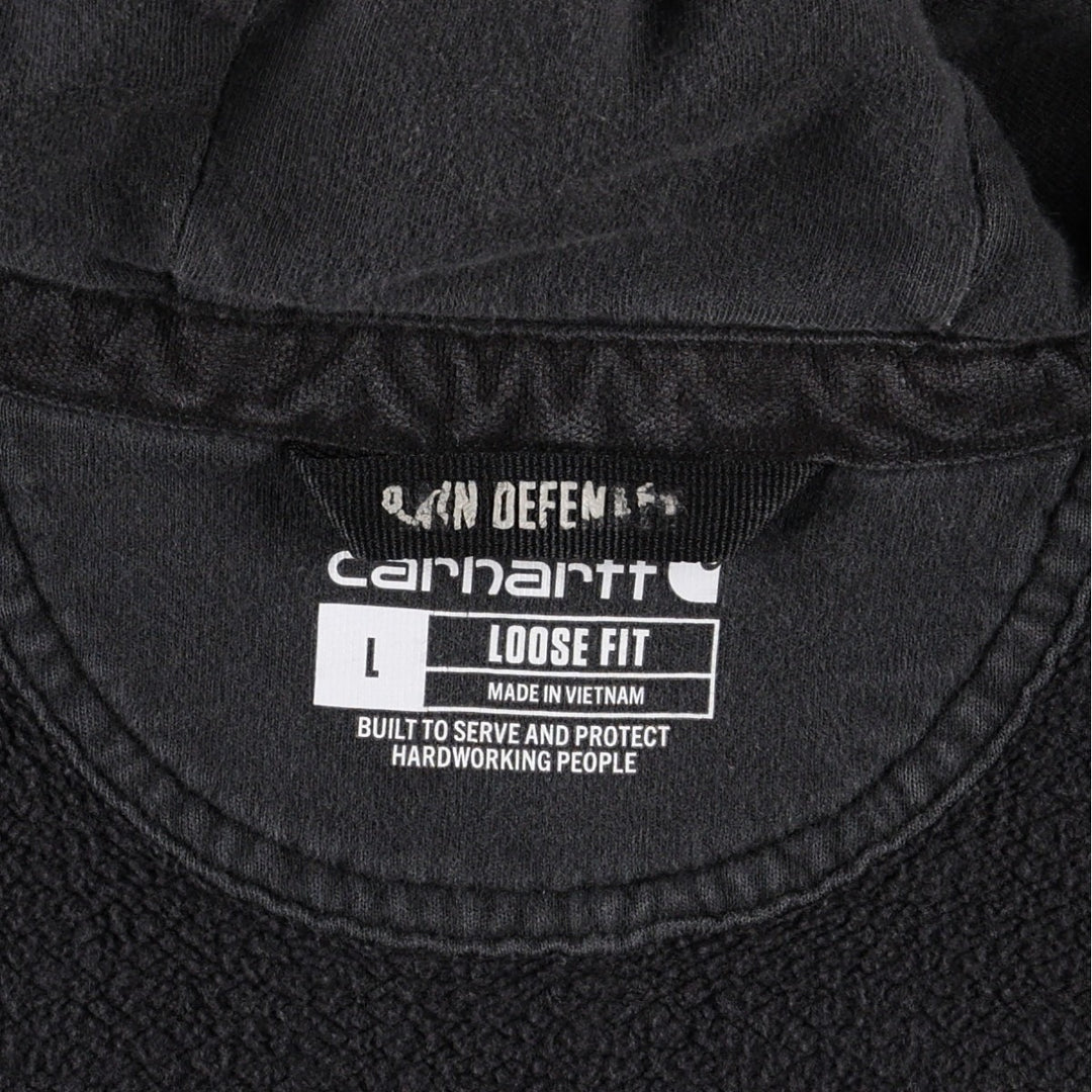 Carhartt Loose Fit Rain Defender Full-Zip Hoodie, Men's Size L cotton black type Vintage Second Hand