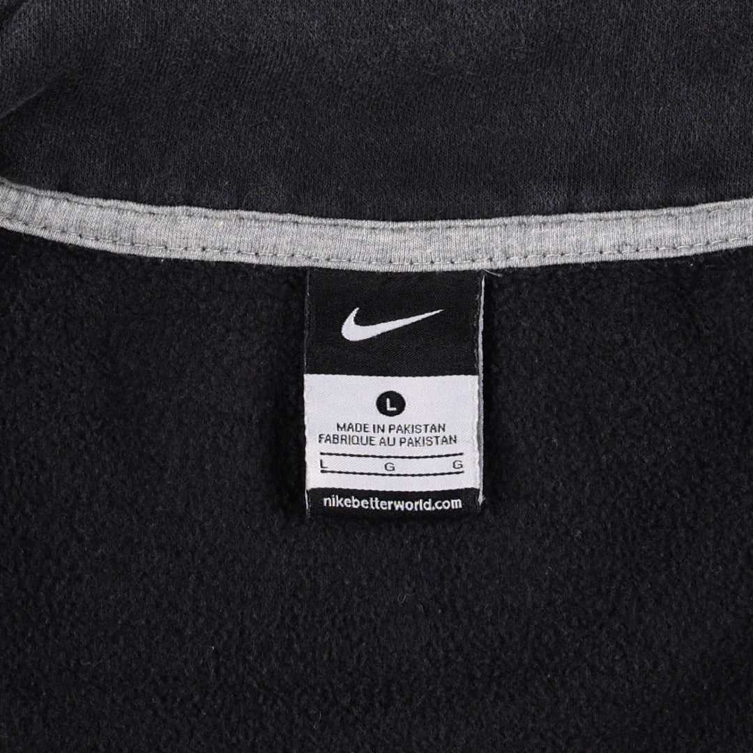 Nike full-zip sweatshirt, men's size L cotton black type Vintage Second Hand
