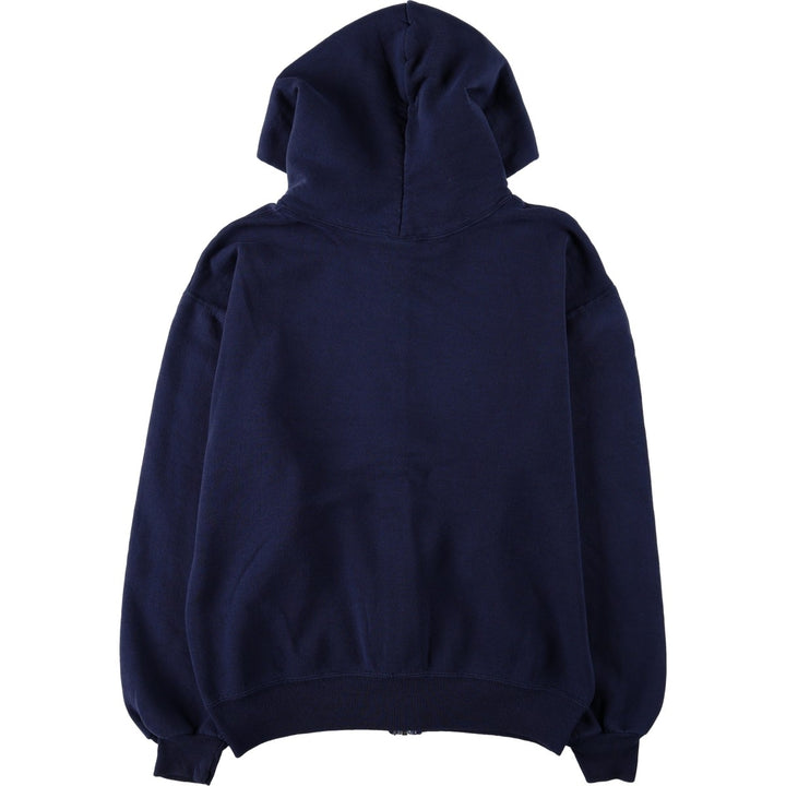 90'S Russell Full-Zip Sweatshirt Hoodie, Made in USA, Men's Size M (Equivalent), Vintage cotton navy blue type Vintage Second Hand