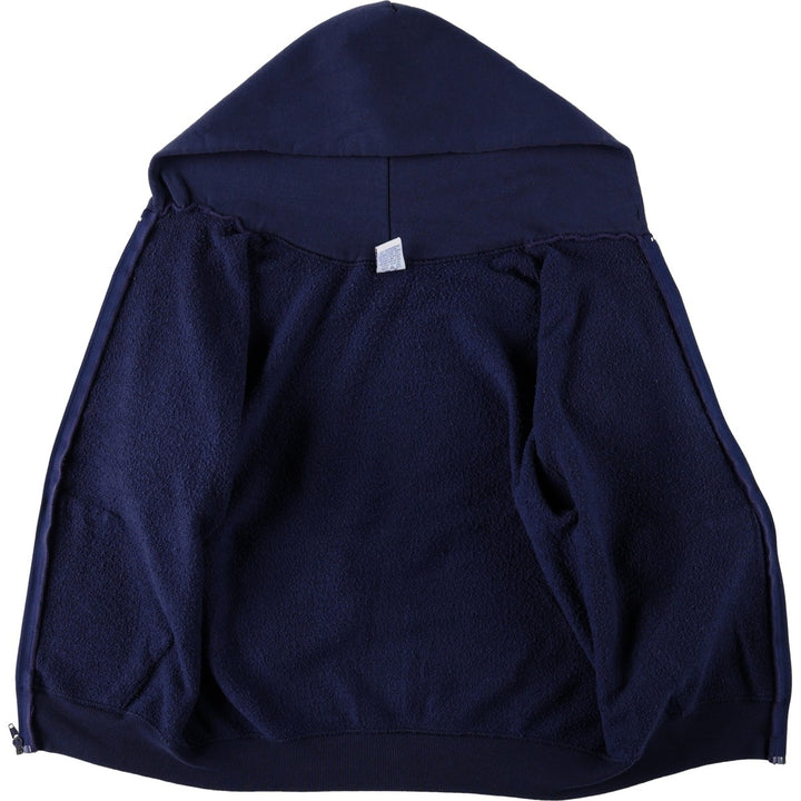 90'S Russell Full-Zip Sweatshirt Hoodie, Made in USA, Men's Size M (Equivalent), Vintage cotton navy blue type Vintage Second Hand