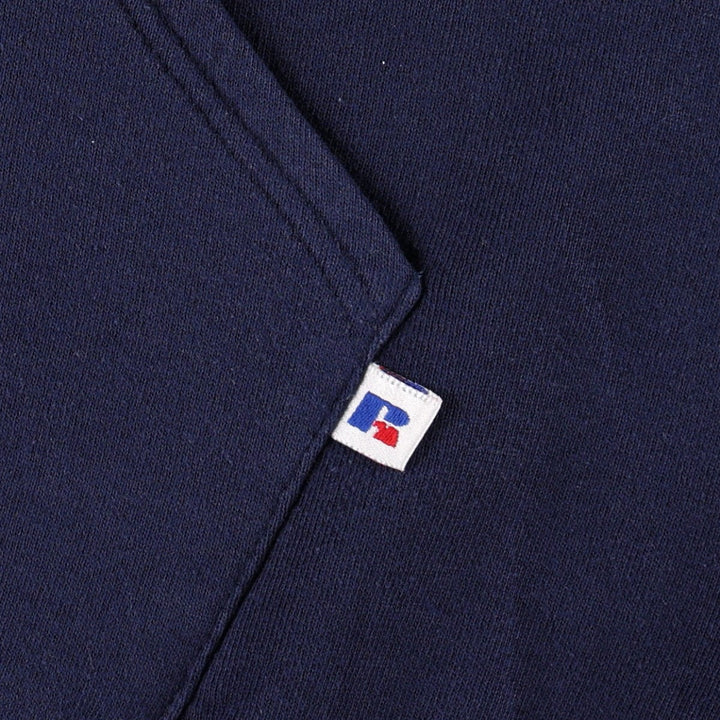 90'S Russell Full-Zip Sweatshirt Hoodie, Made in USA, Men's Size M (Equivalent), Vintage cotton navy blue type Vintage Second Hand