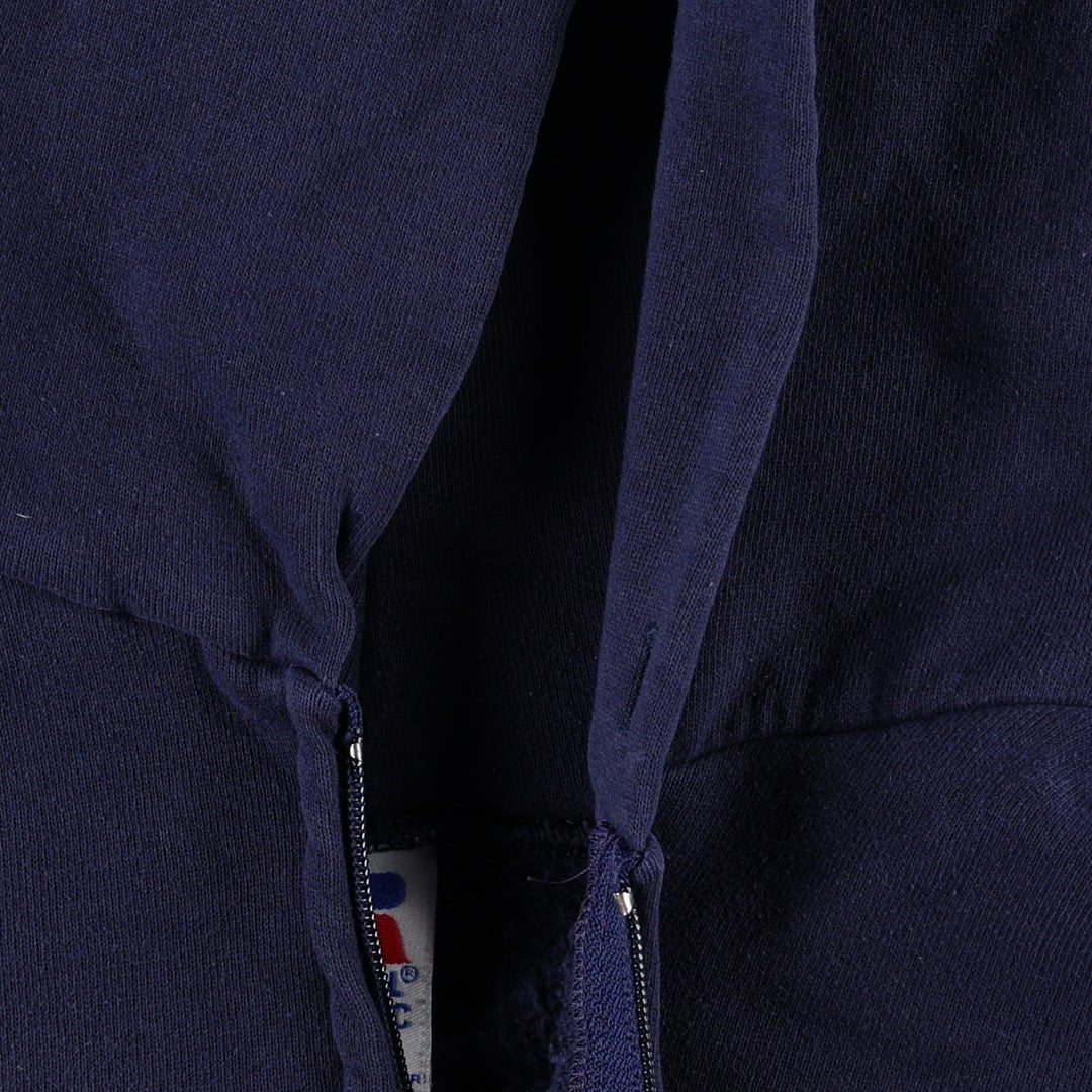 90'S Russell Full-Zip Sweatshirt Hoodie, Made in USA, Men's Size M (Equivalent), Vintage cotton navy blue type Vintage Second Hand