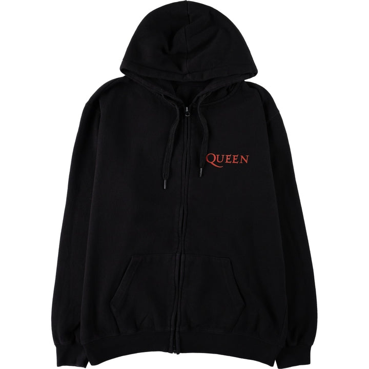 QUEEN Band Sweat Full-Zip Hoodie, Men's Size L (approx.) unclear black type Vintage Second Hand