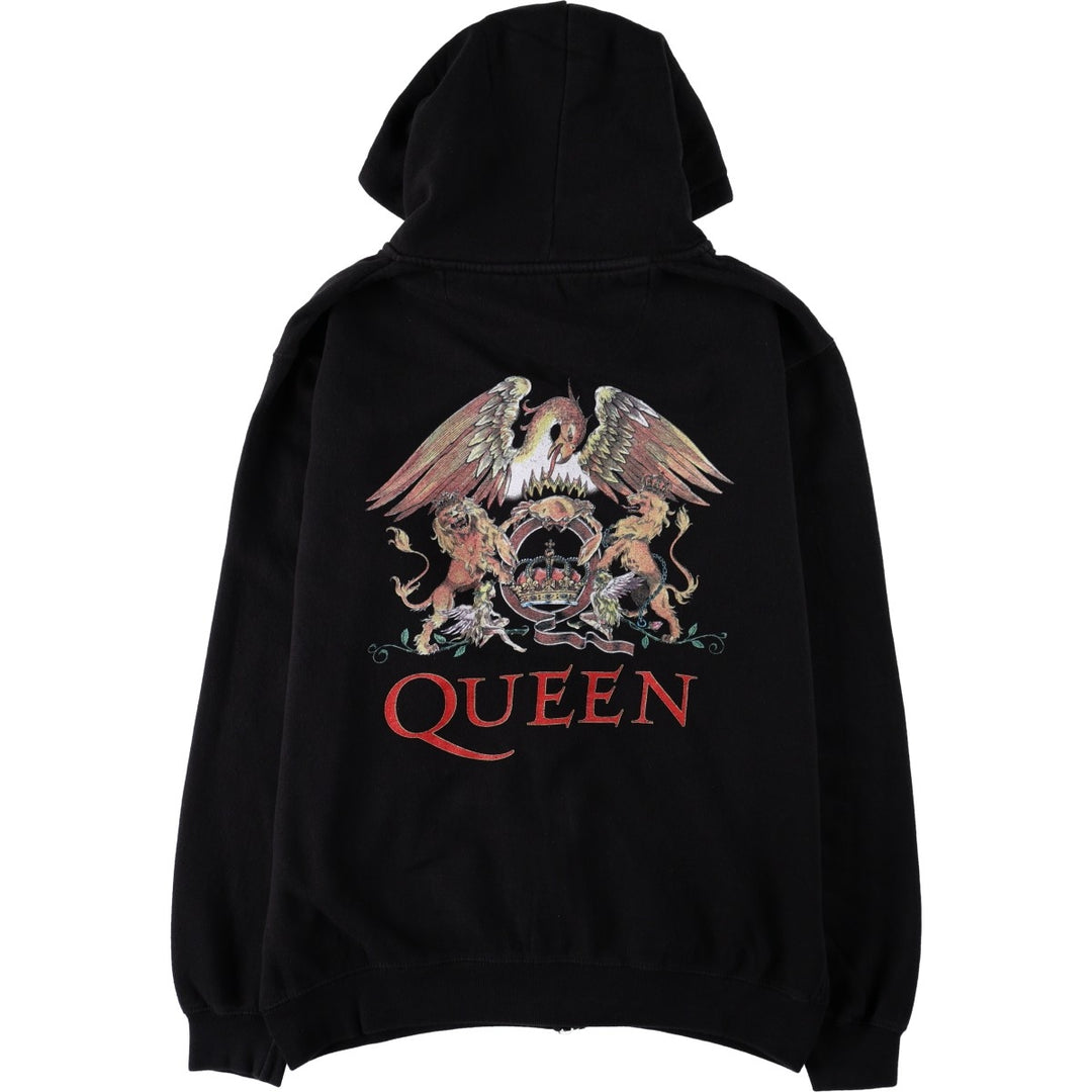 QUEEN Band Sweat Full-Zip Hoodie, Men's Size L (approx.) unclear black type Vintage Second Hand
