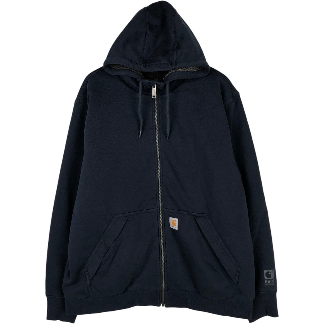 Carhartt RAIN DEFENDER Sweat Full Zip Hoodie Men's XL cotton navy blue type Vintage Second Hand