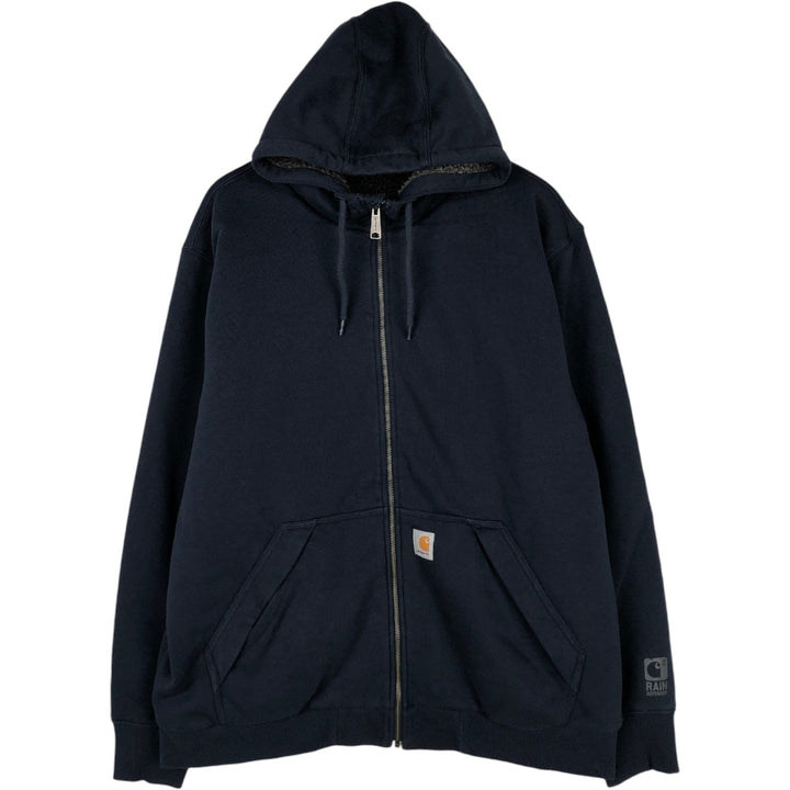 Carhartt RAIN DEFENDER Sweat Full Zip Hoodie Men's XL cotton navy blue type Vintage Second Hand