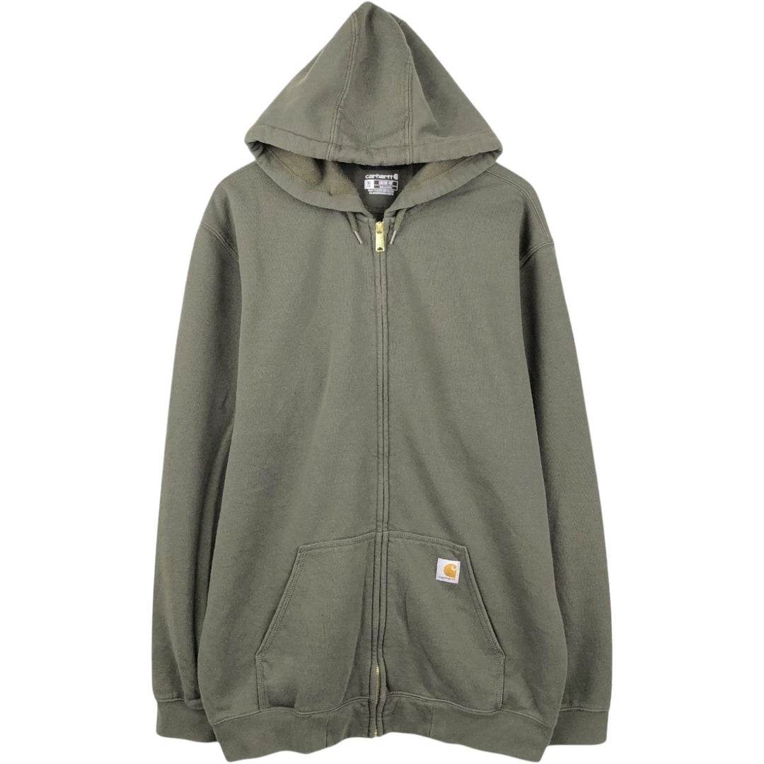 Carhartt Sweat Full Zip Hoodie Men's XL cotton Khaki type Vintage Second Hand