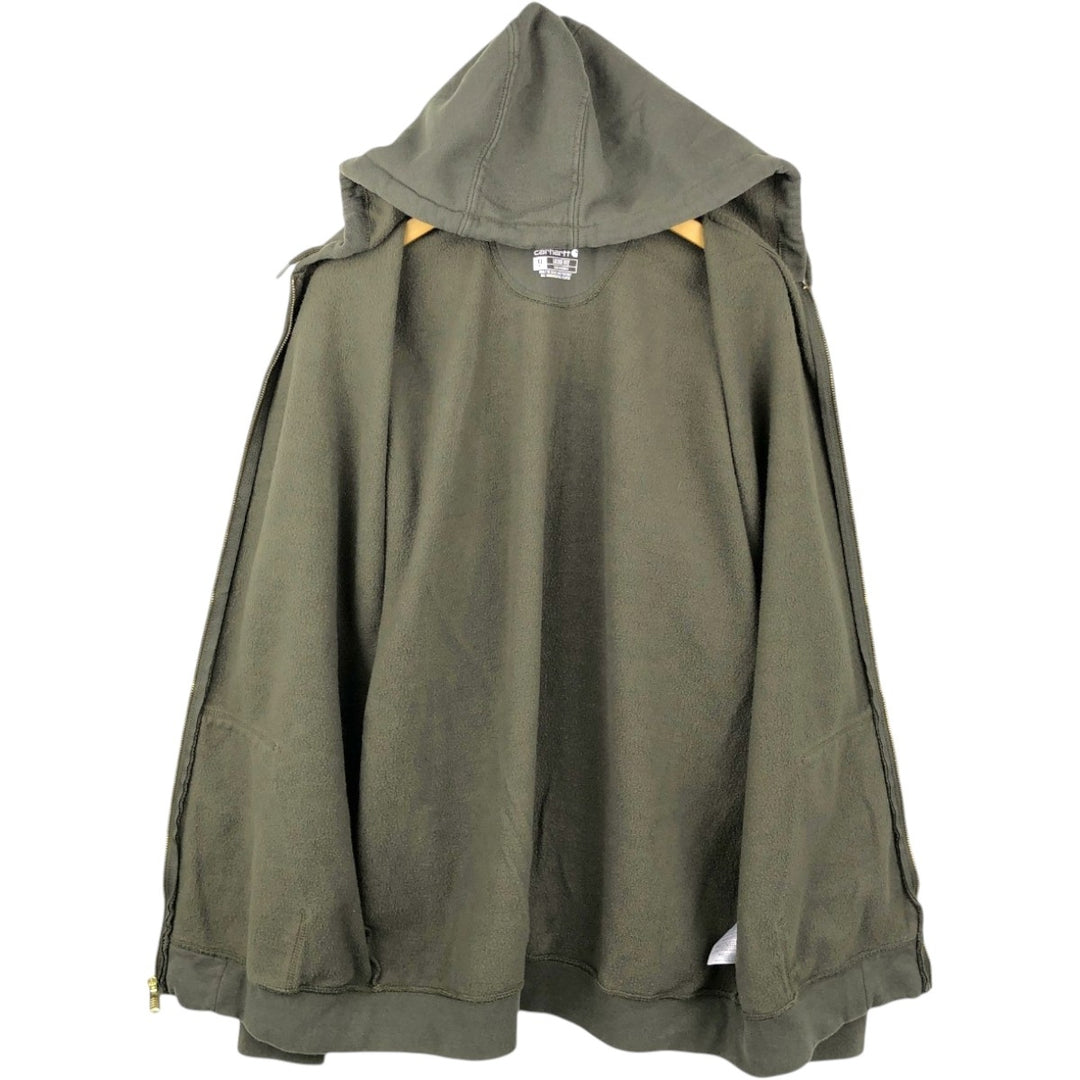 Carhartt Sweat Full Zip Hoodie Men's XL cotton Khaki type Vintage Second Hand