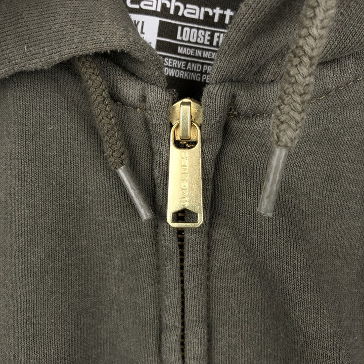 Carhartt Sweat Full Zip Hoodie Men's XL cotton Khaki type Vintage Second Hand
