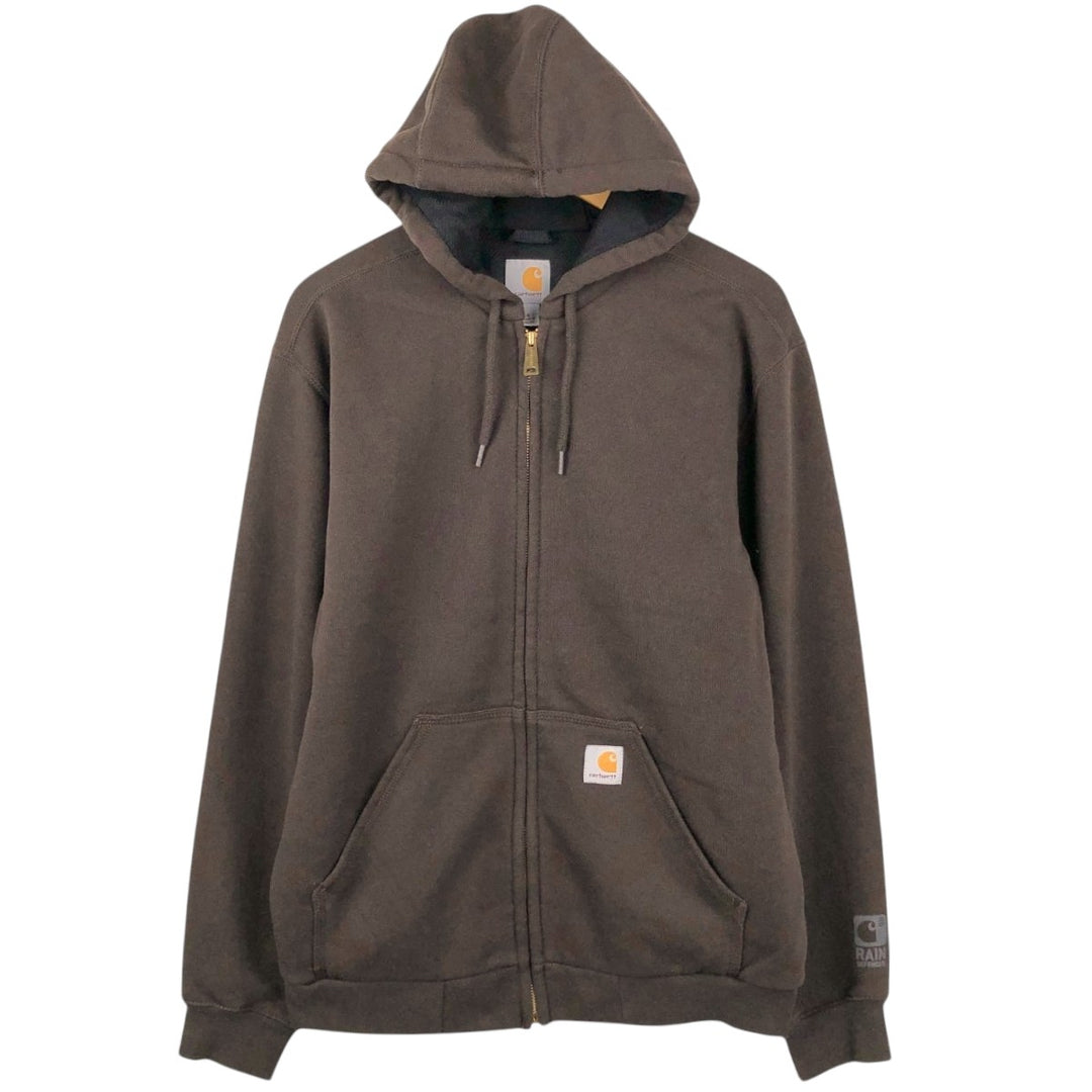 Carhartt Sweat Full Zip Hoodie, Men's S Size cotton dark chocolate Vintage Second Hand