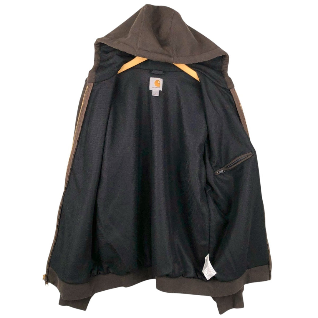 Carhartt Sweat Full Zip Hoodie, Men's S Size cotton dark chocolate Vintage Second Hand