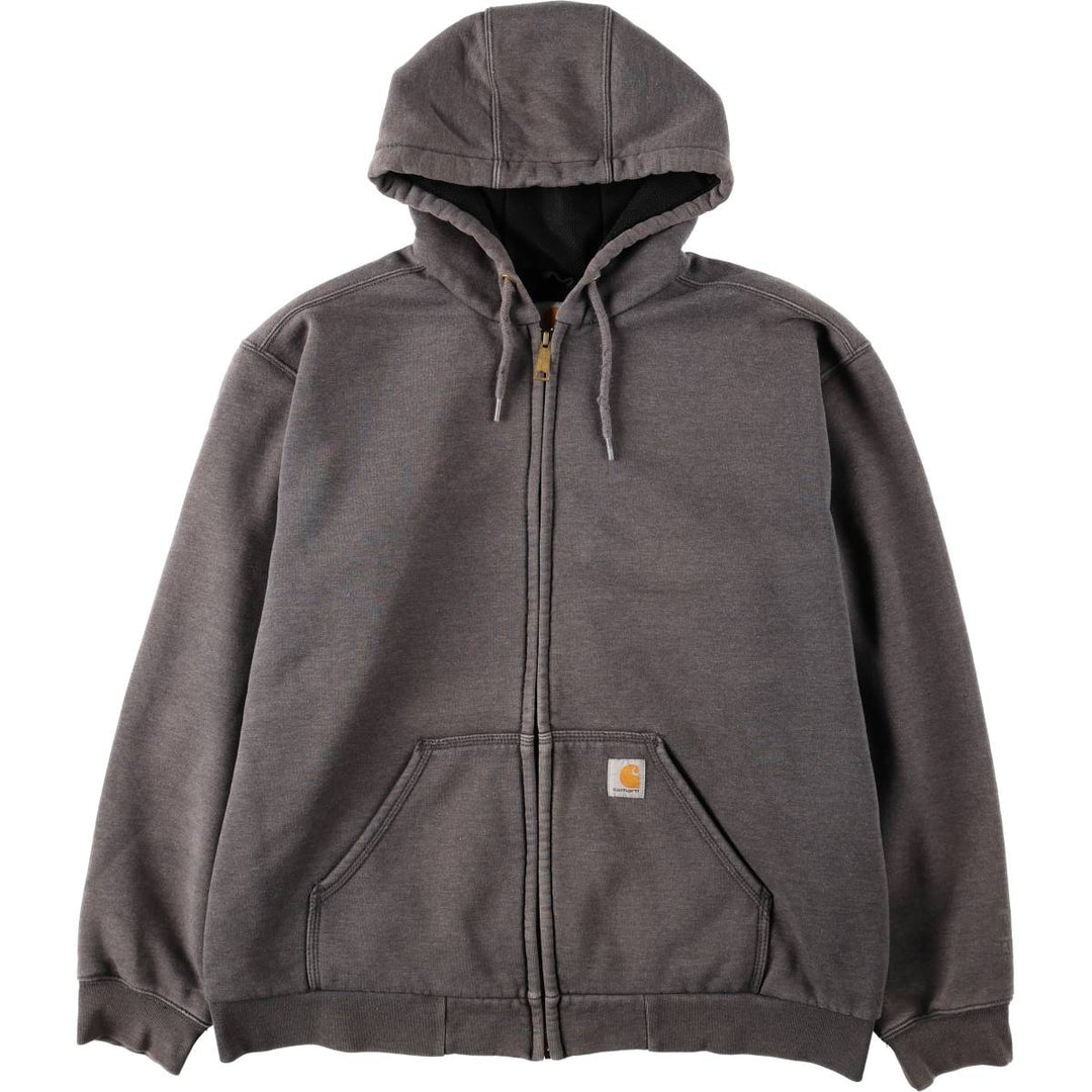Carhartt Sweat Full Zip Hoodie Men's L size cotton gray type Vintage Second Hand