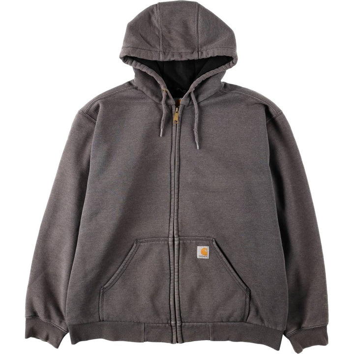Carhartt Sweat Full Zip Hoodie Men's L size cotton gray type Vintage Second Hand