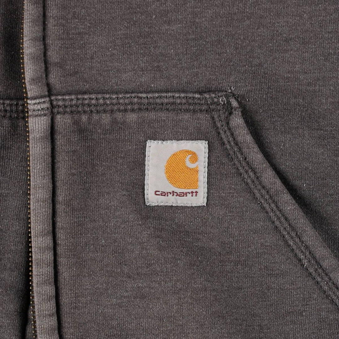 Carhartt Sweat Full Zip Hoodie Men's L size cotton gray type Vintage Second Hand