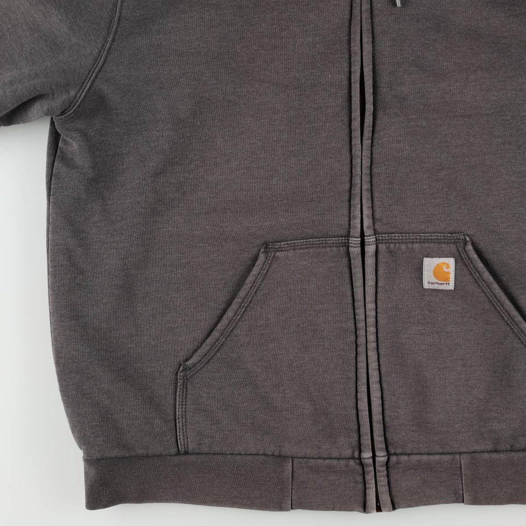 Carhartt Sweat Full Zip Hoodie Men's L size cotton gray type Vintage Second Hand