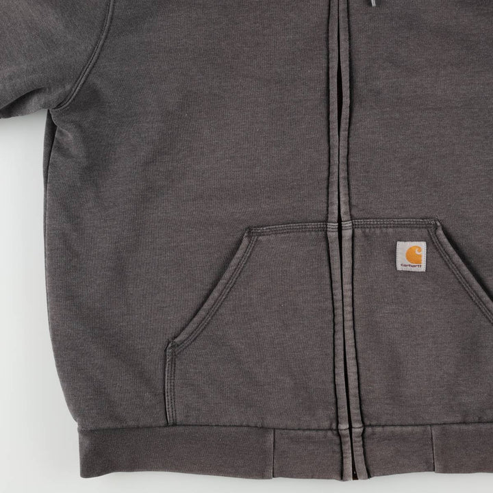 Carhartt Sweat Full Zip Hoodie Men's L size cotton gray type Vintage Second Hand