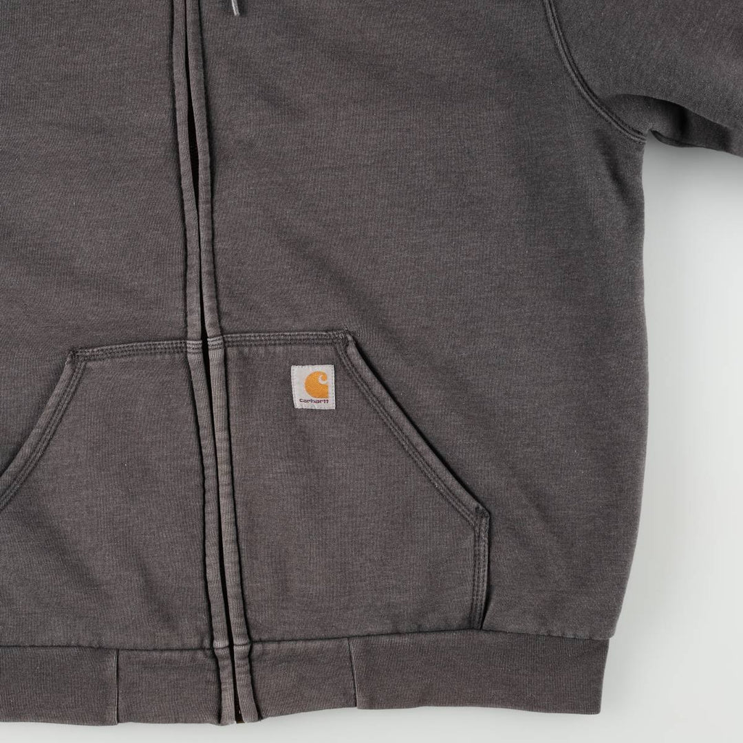 Carhartt Sweat Full Zip Hoodie Men's L size cotton gray type Vintage Second Hand
