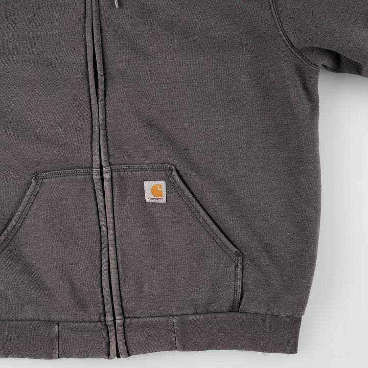 Carhartt Sweat Full Zip Hoodie Men's L size cotton gray type Vintage Second Hand