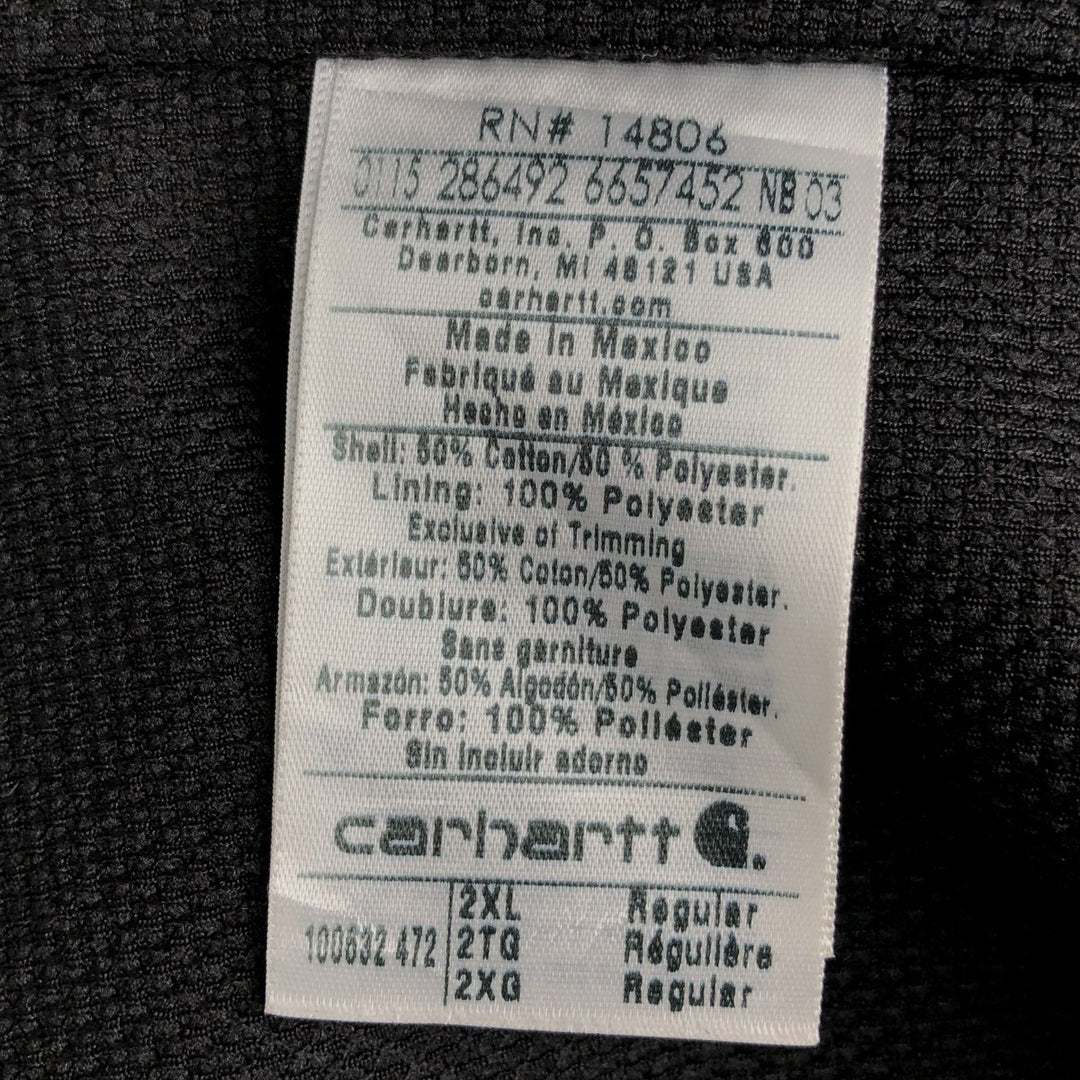 Carhartt Sweat Full Zip Hoodie Men's XXL cotton navy blue type Vintage Second Hand