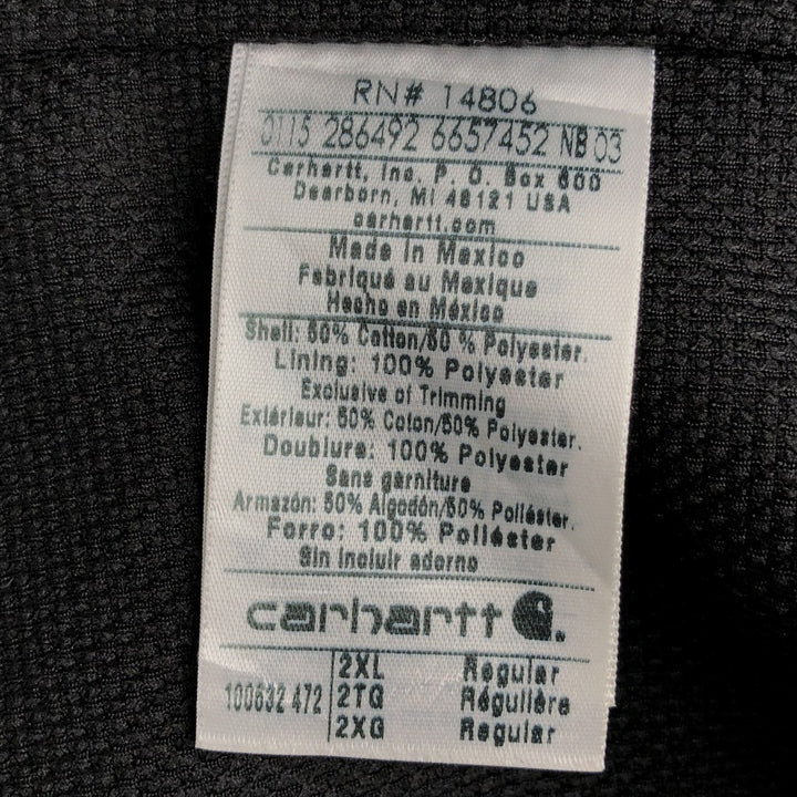 Carhartt Sweat Full Zip Hoodie Men's XXL cotton navy blue type Vintage Second Hand