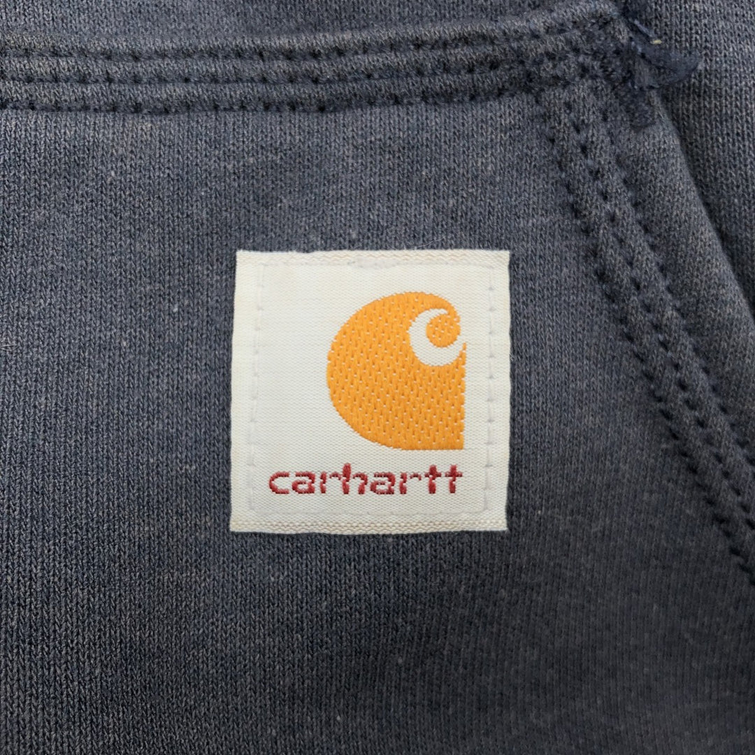 Carhartt Sweat Full Zip Hoodie Men's XXL cotton navy blue type Vintage Second Hand