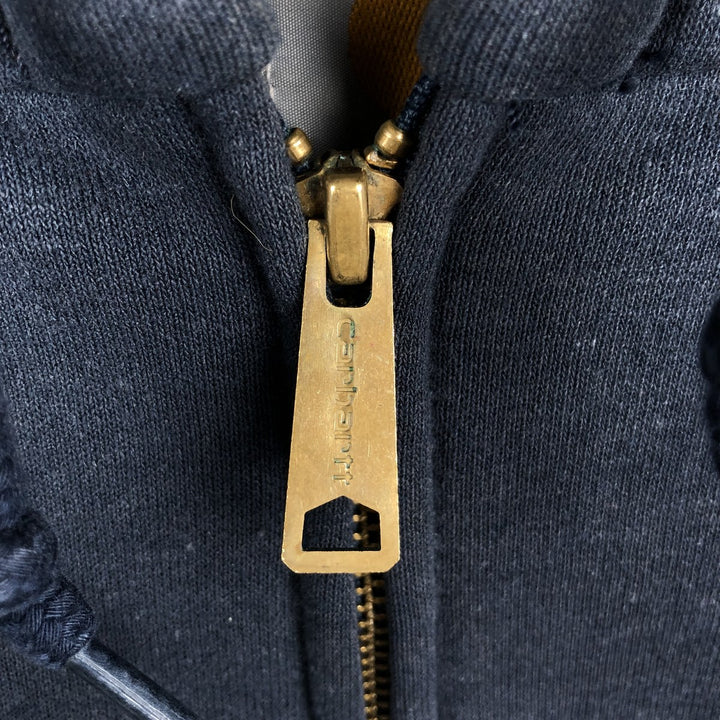 Carhartt Sweat Full Zip Hoodie Men's XXL cotton navy blue type Vintage Second Hand