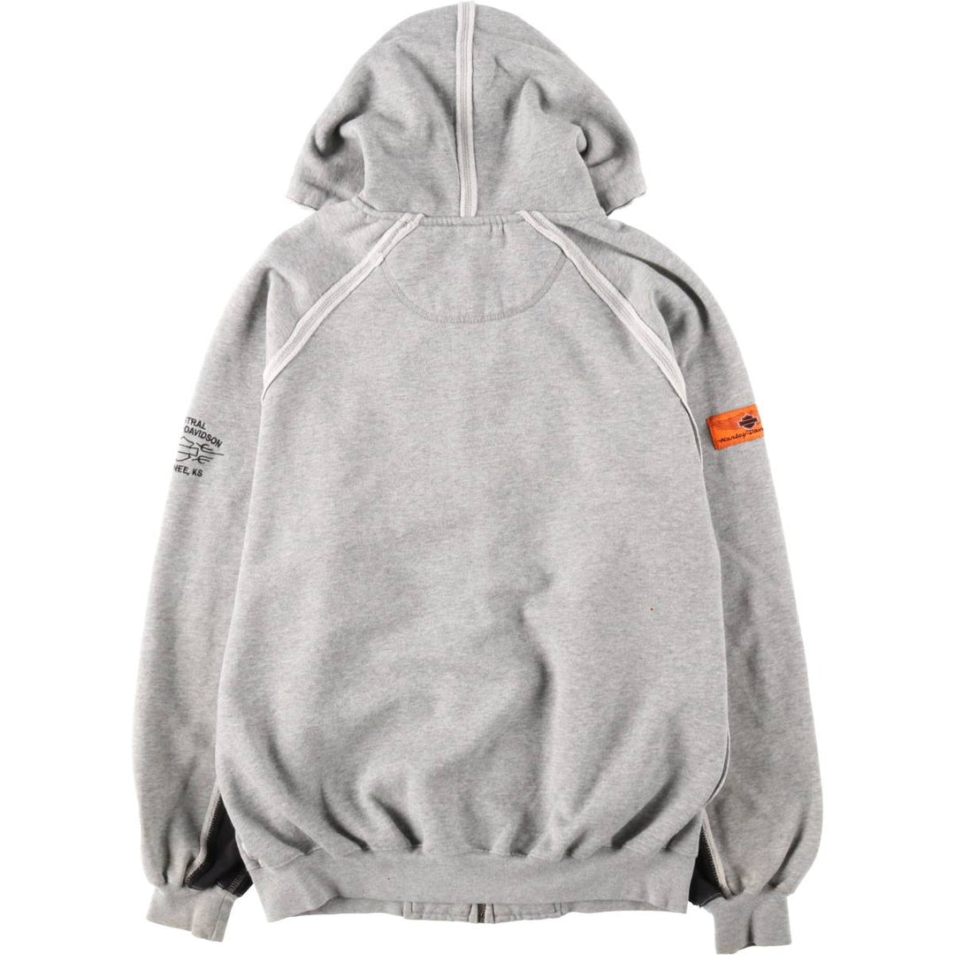 2000'S Harley-Davidson Sweatshirt Full-Zip Hoodie, Men's Size L (approx.) unclear gray type Vintage Second Hand