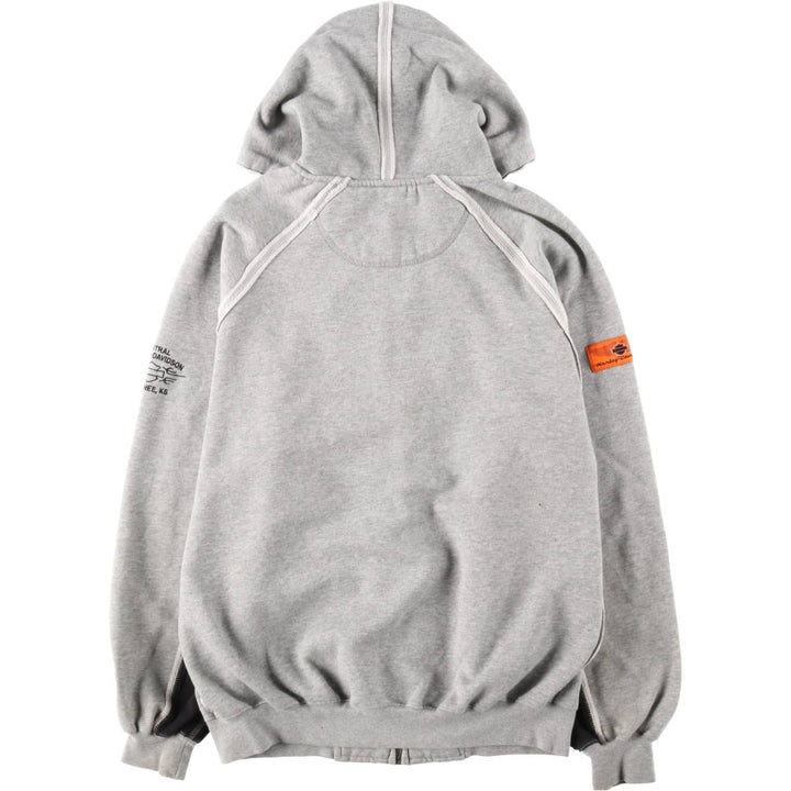 2000'S Harley-Davidson Sweatshirt Full-Zip Hoodie, Men's Size L (approx.) unclear gray type Vintage Second Hand