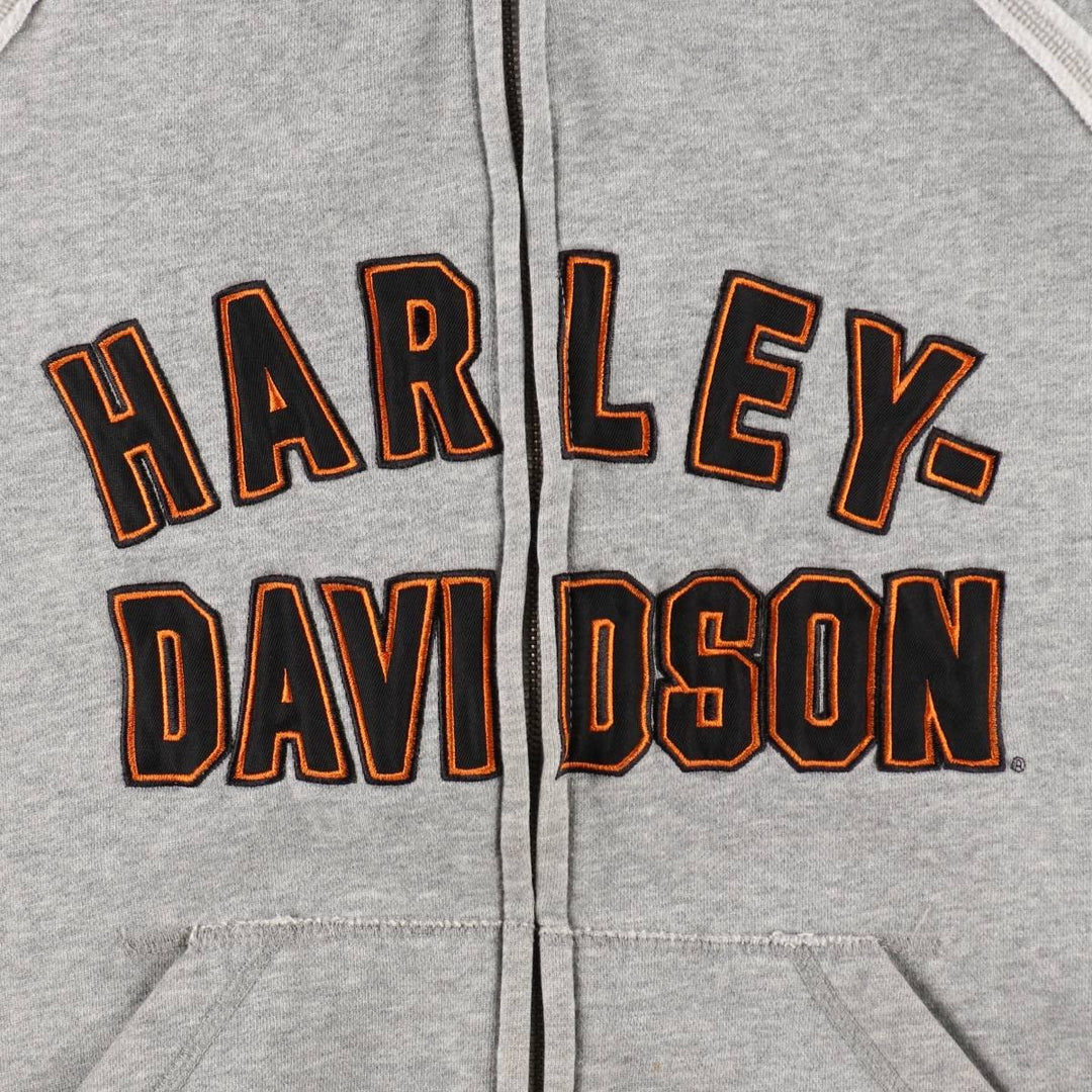 2000'S Harley-Davidson Sweatshirt Full-Zip Hoodie, Men's Size L (approx.) unclear gray type Vintage Second Hand