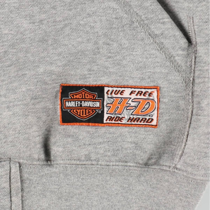 2000'S Harley-Davidson Sweatshirt Full-Zip Hoodie, Men's Size L (approx.) unclear gray type Vintage Second Hand