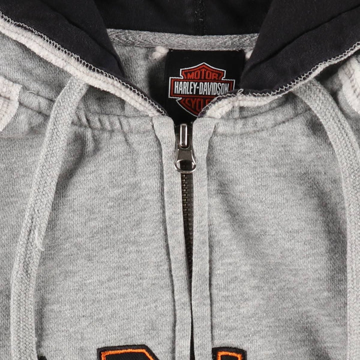 2000'S Harley-Davidson Sweatshirt Full-Zip Hoodie, Men's Size L (approx.) unclear gray type Vintage Second Hand