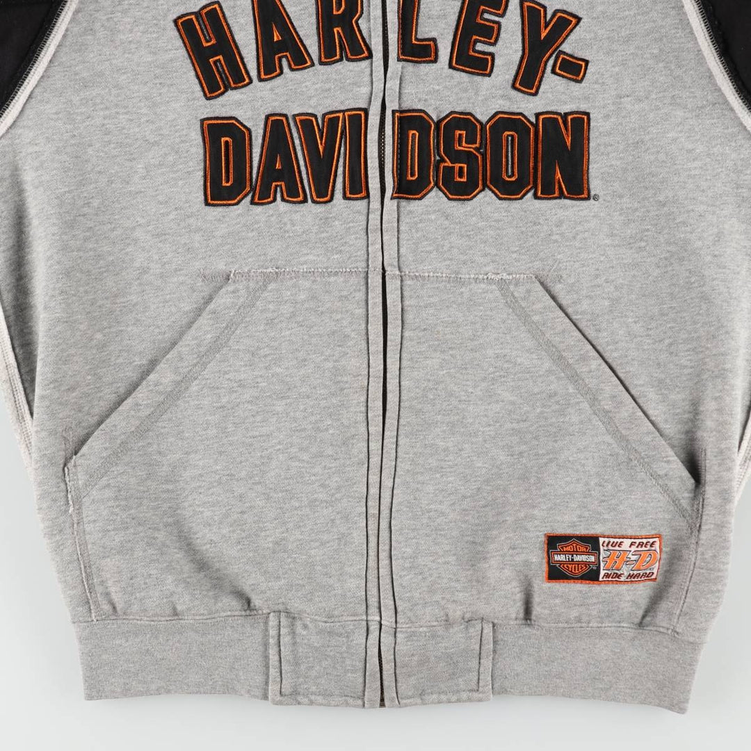 2000'S Harley-Davidson Sweatshirt Full-Zip Hoodie, Men's Size L (approx.) unclear gray type Vintage Second Hand