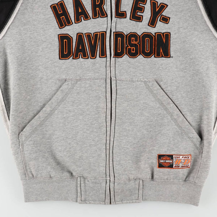 2000'S Harley-Davidson Sweatshirt Full-Zip Hoodie, Men's Size L (approx.) unclear gray type Vintage Second Hand