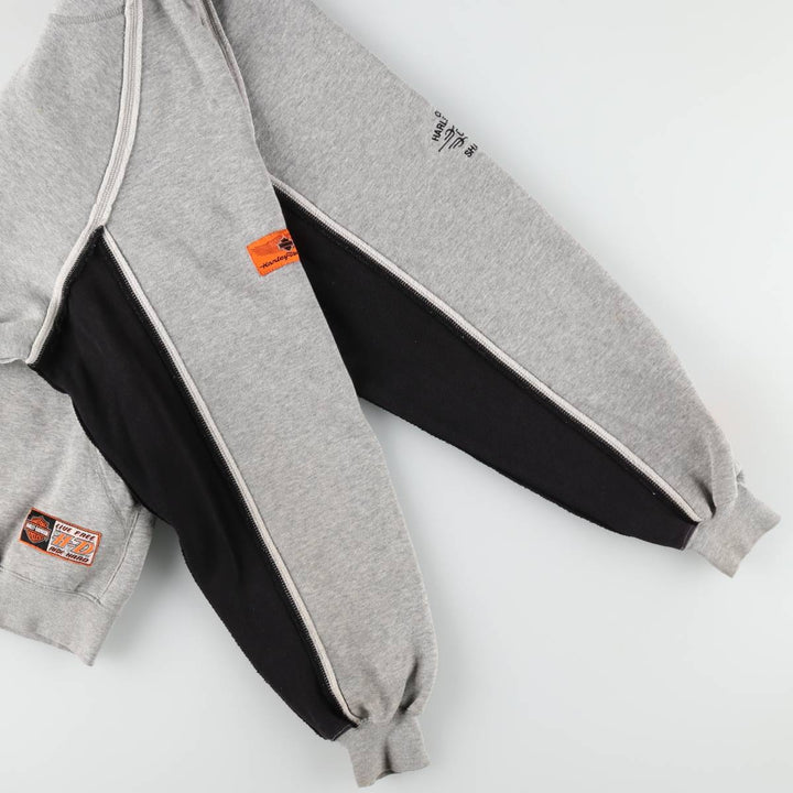 2000'S Harley-Davidson Sweatshirt Full-Zip Hoodie, Men's Size L (approx.) unclear gray type Vintage Second Hand