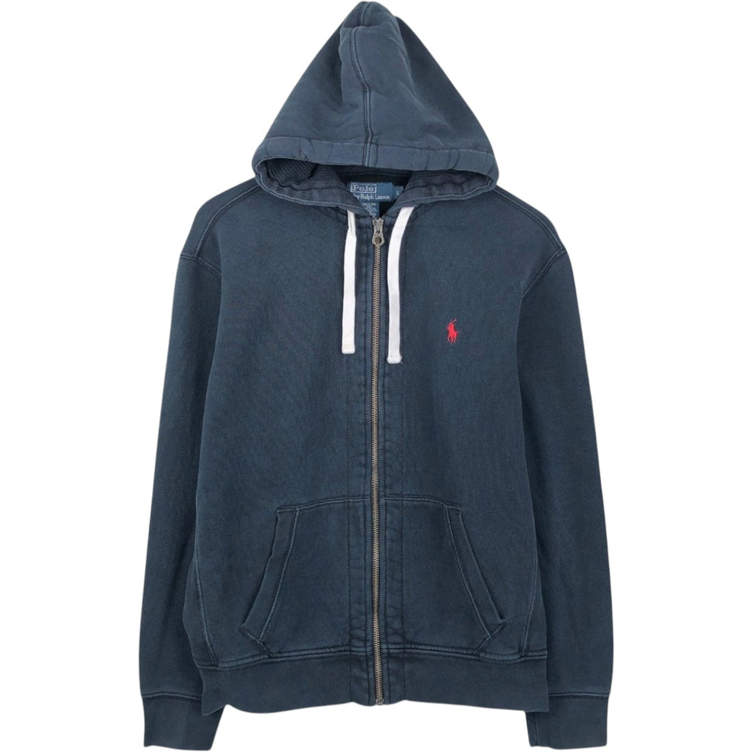 Ralph Lauren POLO by Ralph Lauren Sweat Full Zip Hoodie Men's L size cotton black type Vintage Second Hand