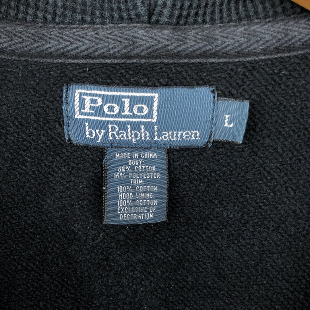 Ralph Lauren POLO by Ralph Lauren Sweat Full Zip Hoodie Men's L size cotton black type Vintage Second Hand