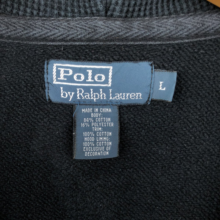 Ralph Lauren POLO by Ralph Lauren Sweat Full Zip Hoodie Men's L size cotton black type Vintage Second Hand