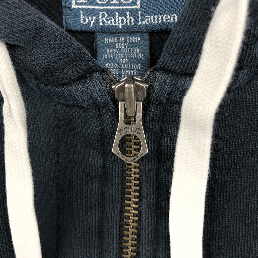 Ralph Lauren POLO by Ralph Lauren Sweat Full Zip Hoodie Men's L size cotton black type Vintage Second Hand