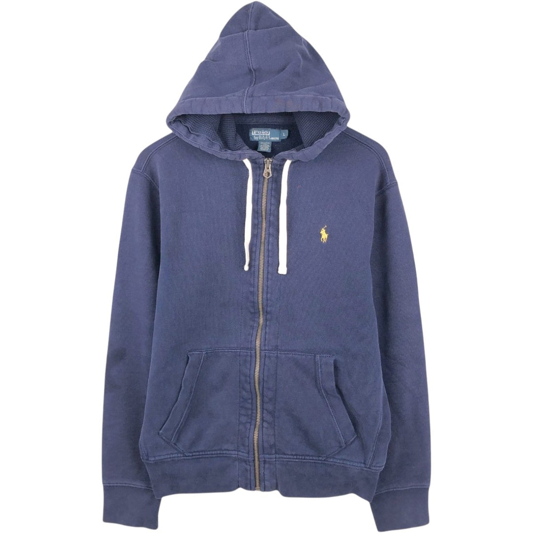 Ralph Lauren POLO by Ralph Lauren Sweat Full Zip Hoodie Men's L size cotton navy blue type Vintage Second Hand