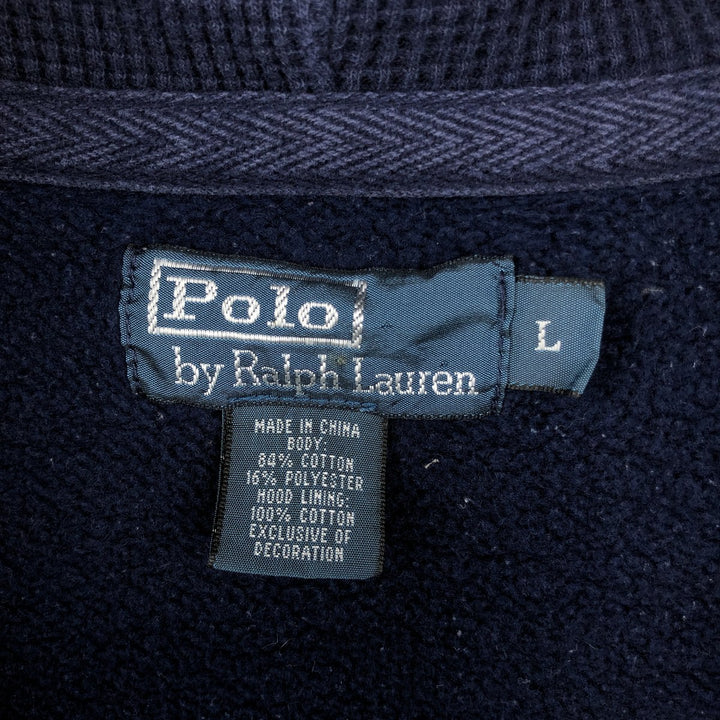 Ralph Lauren POLO by Ralph Lauren Sweat Full Zip Hoodie Men's L size cotton navy blue type Vintage Second Hand