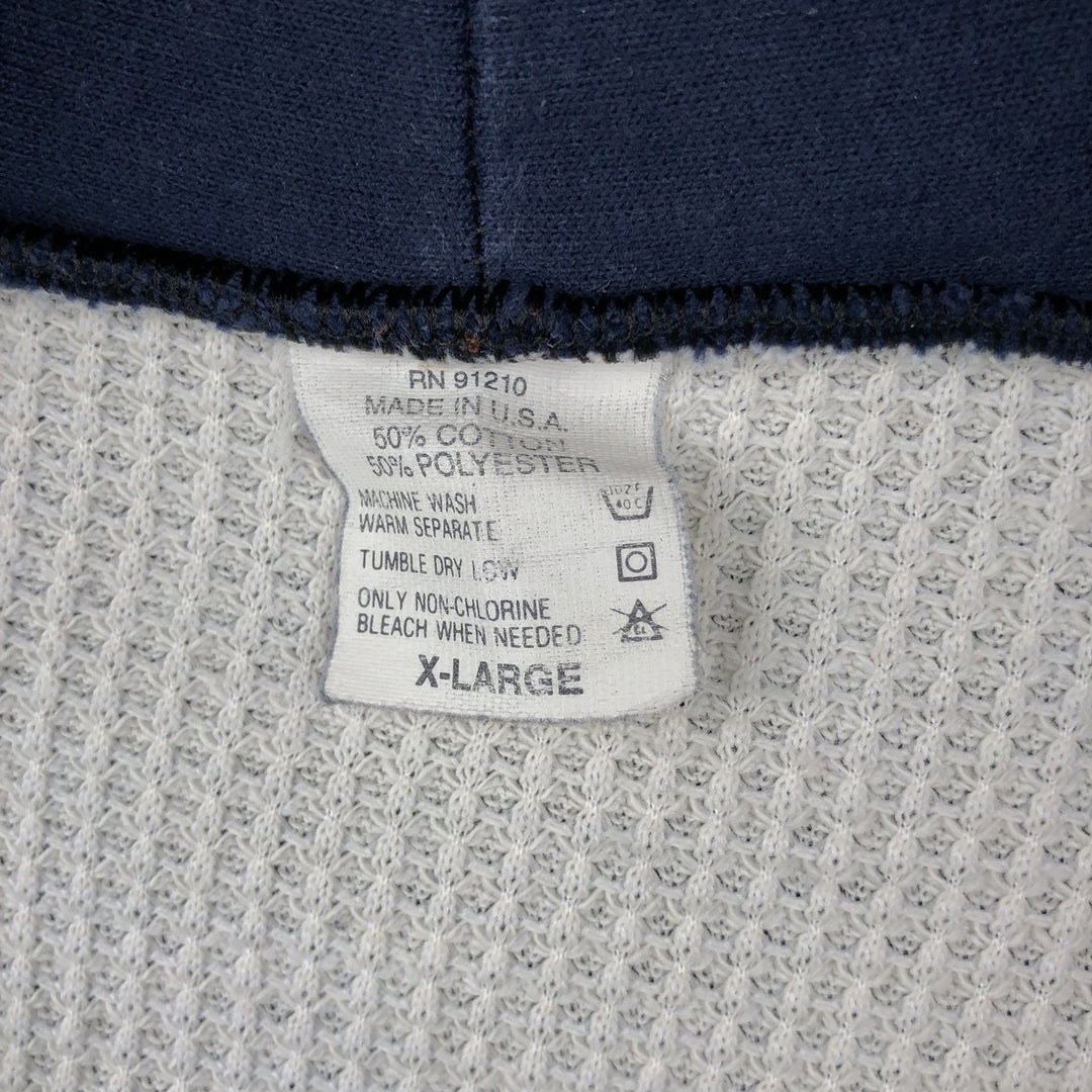 ~90'S Vintage Full-Zip Sweatshirt Hoodie, Made in USA, Men's Size XL cotton navy blue type Vintage Second Hand