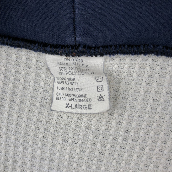 ~90'S Vintage Full-Zip Sweatshirt Hoodie, Made in USA, Men's Size XL cotton navy blue type Vintage Second Hand
