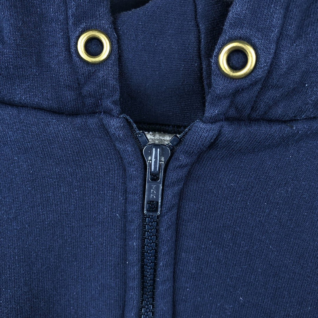 ~90'S Vintage Full-Zip Sweatshirt Hoodie, Made in USA, Men's Size XL cotton navy blue type Vintage Second Hand