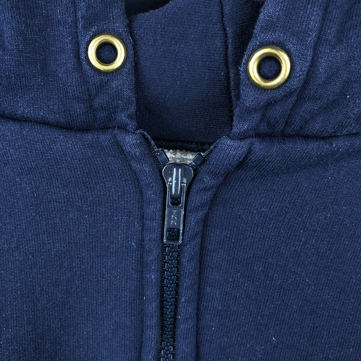 ~90'S Vintage Full-Zip Sweatshirt Hoodie, Made in USA, Men's Size XL cotton navy blue type Vintage Second Hand
