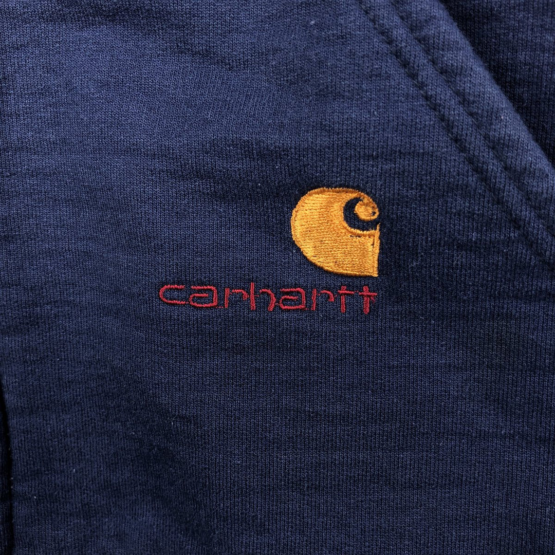 Vintage 80s-90'S Carhartt full-zip sweatshirt hoodie, size M, men's unclear Navy blue Vintage Second Hand