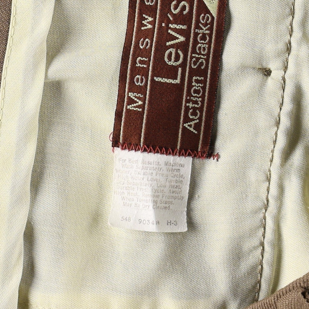 80'S Levi's ACTION SLACKS STA-PREST Sta-Prest slacks pants for men, size w32, vintage unclear brown type Vintage Second Hand